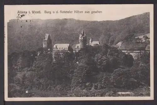 Ansichtskarte Altena i W NRW 1928 Burg v d Nettetaler Höhen ges Köln