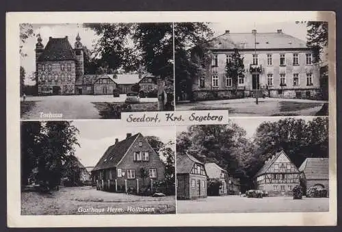 Ansichtskarte Seedorf Kr. Segeberg Gasthaus Hermann Hoffmann Landpoststempel