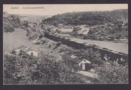 Jaulny Ansichtskarte Frankreich Krankensammelstelle Eisenbahn