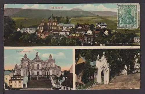 Ansichtskarte Albendorf Schlesien Ostgebiete Wallfahrtskirche 1914 Böhmen