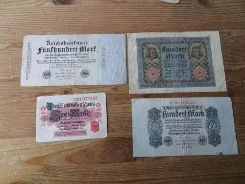 Geldscheine Banknoten Deutsches Reich Konvolut von 39 Scheinen unterschiedliche