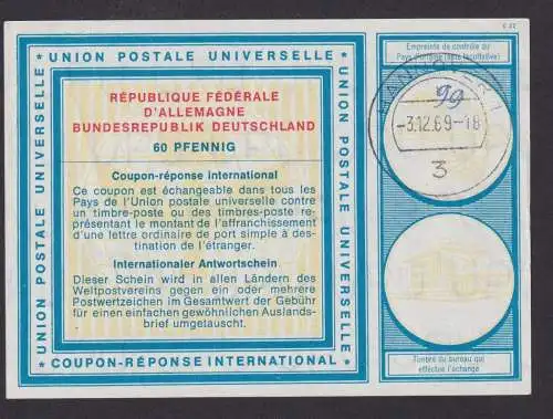 Hannover Bundesrepublik Int. Antwortschein 60 Pfg. République Fédérale Allemande