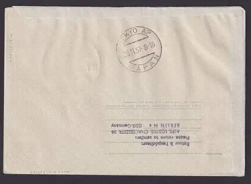 Flugpost Brief Air Mail DDR Ganzsache SAS Polarflug Europa Fernost +ZuF Erstflug