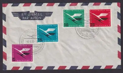 Flugpost Brief Air Mail Bund Lufthansa 205-208 mit SST Düsseldorf Aufnahme