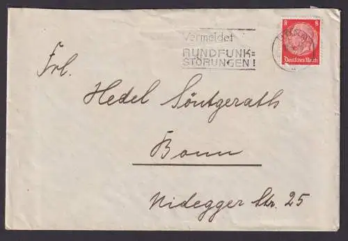 Bonn NRW Deutsches Reich Brief Postsache SST Vermeidet Rundfunkstörungen n. Bonn