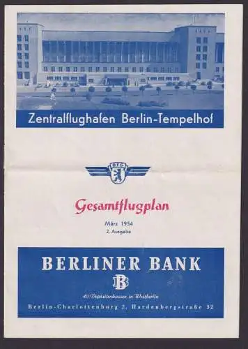 Flugpost Air Mail BFG Flughafen Berlin Tempelhof Reklame Werbung Broschüre