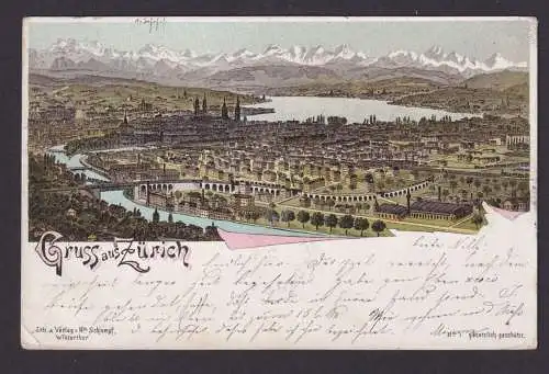 Litho Ansichtskarte Zürich Schweiz n. Pehendorf