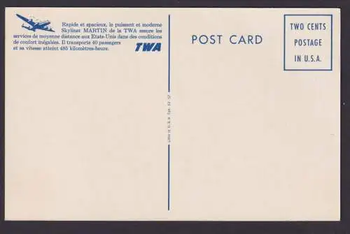 Flugpost Air Mail tolle selt. Flugkarte TWA Trans World Airlines Martin Skyliner