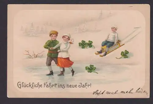 Ansichtskarte Schnee Winterlandschaft Neujahrsgruß n. Eisenach Thürungen