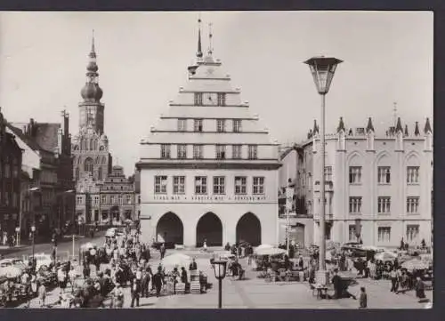 Ansichtskarte Greifswald Mecklenburg Vorpommern Rathaus Aufschrift Rathaus