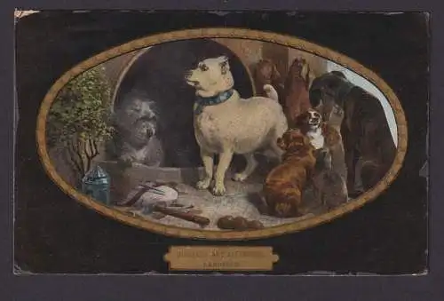 Ansichtskarte Künstlerkarte Hundebild von Sir Landseer Diosenes and Alexander ab