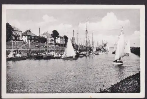 Ansichtskarte Stade Stadersand Niedersachsen Schwingemündung Segelboote n. Gotha