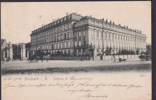 Ansichtskarte Ansbach Bayern Schloß n. Rothenbach Rheinland Pfalz