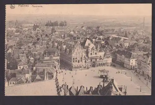 Ansichtskarte Malines Belgien Totalansicht Marktplatz Feldpost n. München