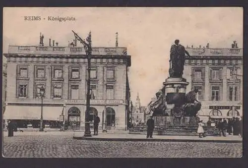 Ansichtskarte Reims Frankreich Königsplatz Denkmal Pharmacie La Place Royale