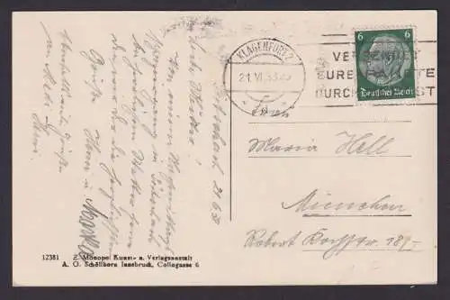 Postsache Klagenfurt Österreich Ostmark Deutsches Reich Drittes Reich Ansichtskarte