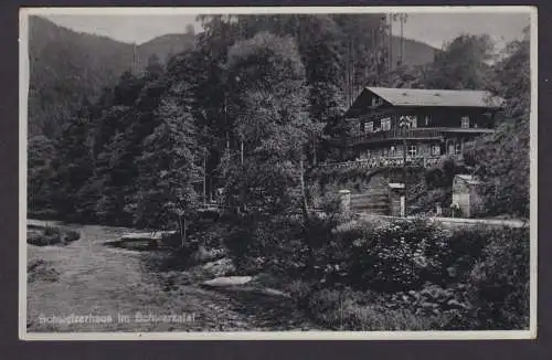 Ansichtskarte Schwarzatal Thüringen Schweizerhaus ab Ilmenaz n. Berlin