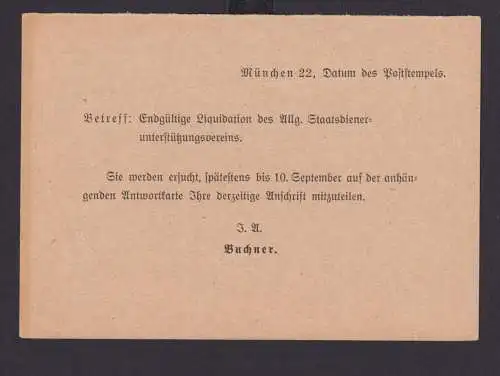 AFS Absenderfreistempel München Bayern Deutsches Reich Drittes Reich Karte SST