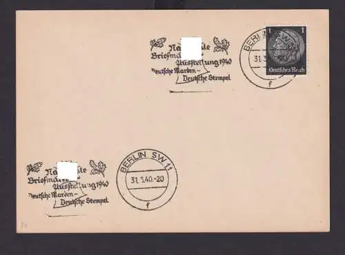 Berlin Deutsches Reich Drittes Reich Karte Philatelie SST Nationale Briefmarken