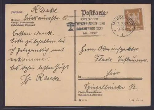 Theater Briefmarken Deutsches Reich Brief Ausstellung Magdeburg Schauspieler