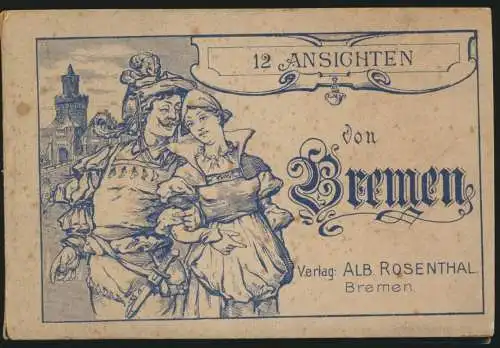 Ansichtskarte Bremen Leporello mit 12 Karten im Jugendstil Verlag Alb. Rosenthal