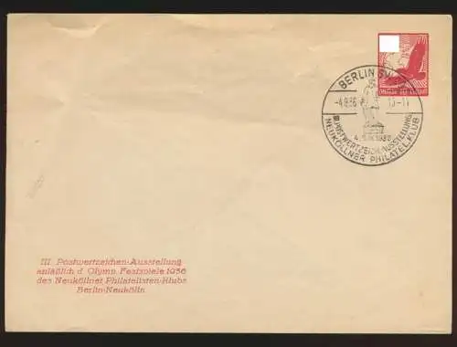 D Reich Privatganzsache Flugpost airmail PU 143 C 1 Adler Globus Postwertzeichen