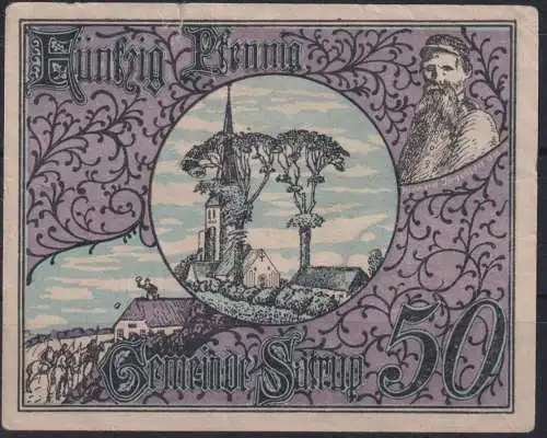 Geldscheine Banknoten Notgeld Satrup Gra 1168.2