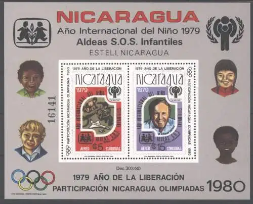 Nicaragua Block 110 A Internationales Jahr des Kindes 1979 postfrisch MNH 1980