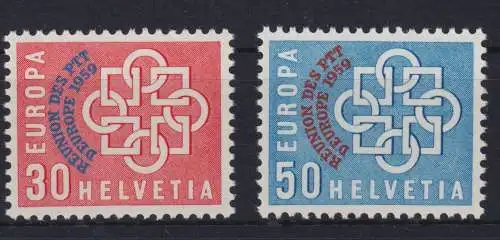 Schweiz 681-682 europ. Konferenz PTT-Verwaltungen 1959 tadellos postfrisch **