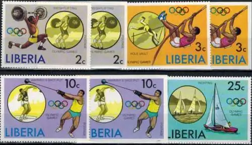 Afrika Liberia 990-995 A+B Block 18 Aü+B Olympia Sport Montreal Satz + Block