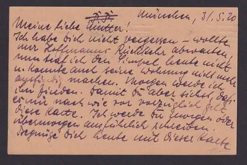 Deutsches Reich Ganzsache plus ZuF Altdeutschland Bayern München Landau 1920