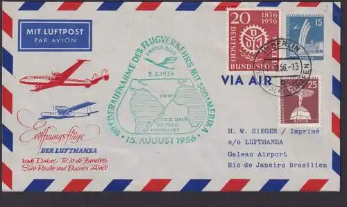 Bund Berlin Privatganzsache Stadtbilder Flugpost Airmail Berlin Rio De Janeiro