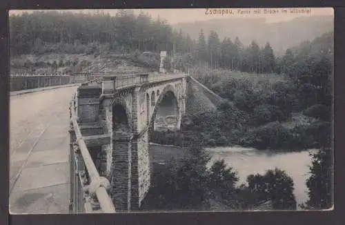 Ansichtskarte Zschopau Erzgebirge Sachsen Brücke Wilischtal Mülhausen Frankreich