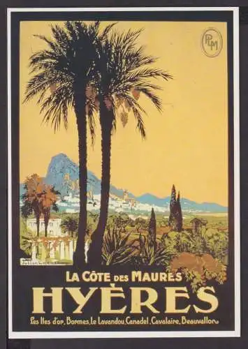 Art Deco Reklame Künstler Ansichtskarte Hyeres La Cote des Maures