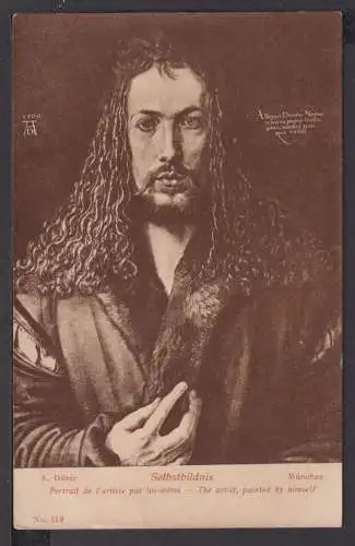 Ansichtskarte Künstlerkarte Albrecht Dürer Selbstbildnis Maler Kunst Malerei