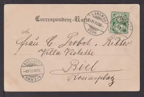 Ansichtskarte Langnau Schweiz Der kleine Tell Biel 1900