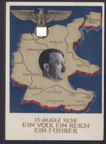 Deutsches Reich Propaganda Ganzsache Ein Volk ein Reich Hamburg am 10. April