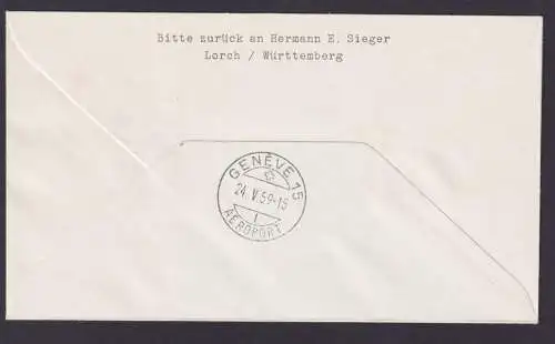 Berlin Bund Brief Flugpost Airmail Hamburg Genf Schweiz Lufthansa LH 156