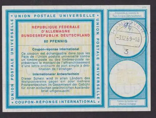 Hannover Bundesrepublik Int. Antwortschein 60 Pfg. République Fédérale Allemande