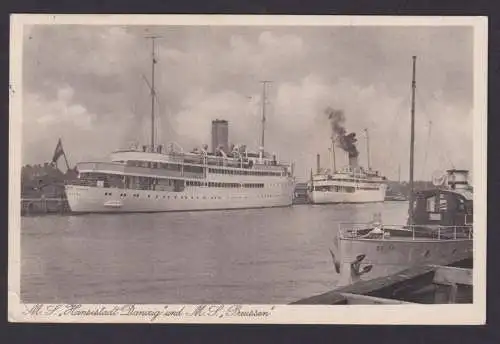 Stettin Deutsches Reich Ansichtskarte Schifffahrt M.S. Hansestadt Danzig u.