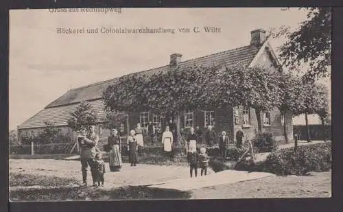 Ansichtskarten Rechtsupweg Niedersachsen Ostfriesland Bäckerei Colonialw. Wilts