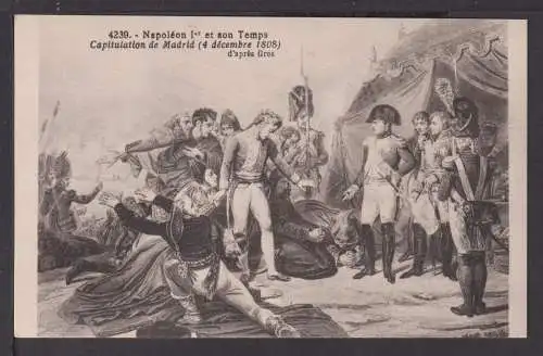 Ansichtskarte Künstlerkarte Napoleon Capitulation de Madrid 4 decembre 1808