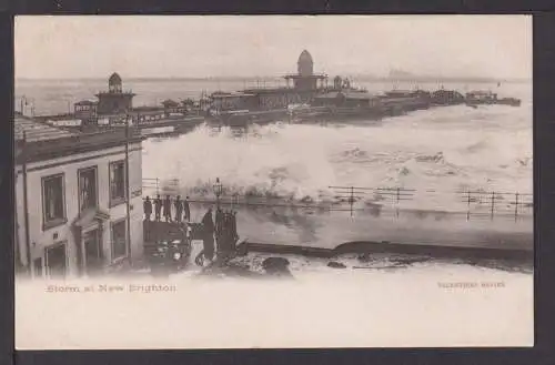 Ansichtskarte Storm at New Brighton England Großbritannien