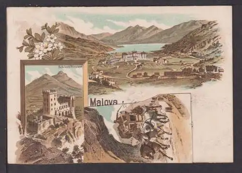 Litho Ansichtskarte Maloya Schweiz 1899 Pontresina