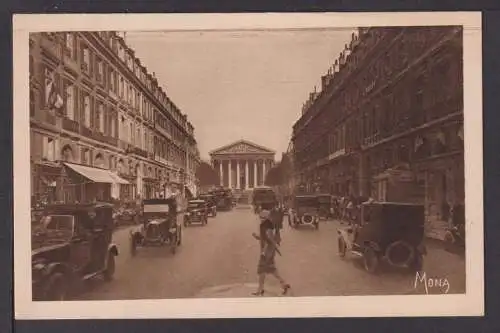 Auto Automobil Oldtimer Ansichtskarte Paris Rue Royale und die Madeleine Kirche