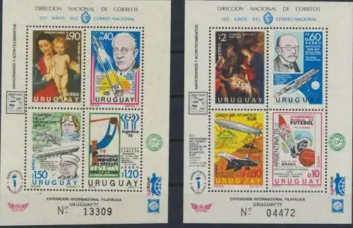 Uruguay Block 33 + 34 Exposicion International Filatelica postfrisch KatW 70,00