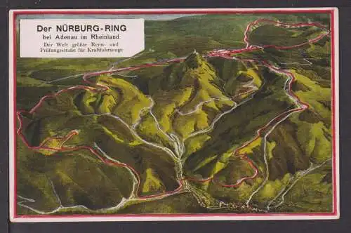 Ansichtskarte Nürburgring Adenau Rheinland-Pfalz Der Welt größte Rennstrecke