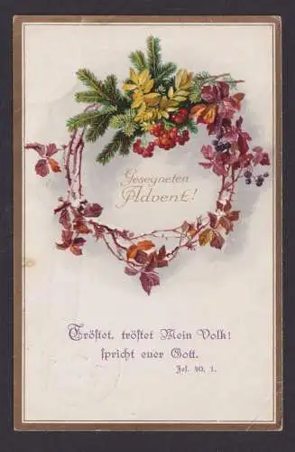 Schorndorf Württemberg Deutsches Reich Nachgebühr Ansichtskarte Advent Blumen