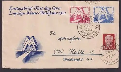 DDR Brief 282-283 Leipzig Messe FDC Halle Saale Sachsen Anhalt Kat 100,00++