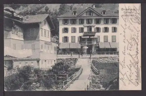 Ansichtskarte Unterschächen Schweiz 1907 Hotel Klausen Aarau